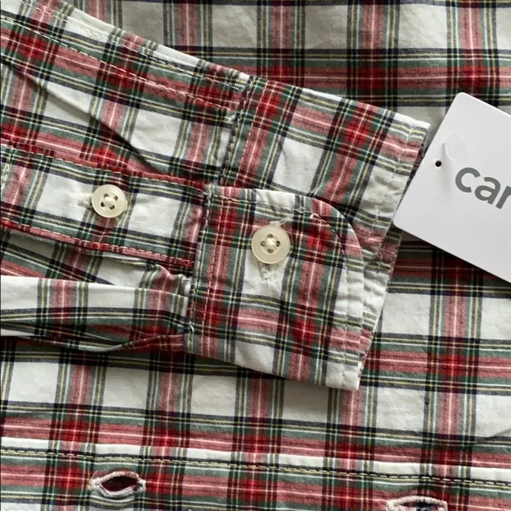 NWT Carter’s Toddler Boy3T Plaid Button down shirt